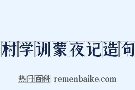 村学训蒙夜记造句是什么意思的图片
